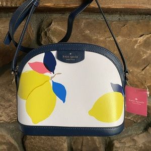 Kate Spade Sylvia Lemon Zest Dome Satchel Crossbody Shoulder Bag NWT